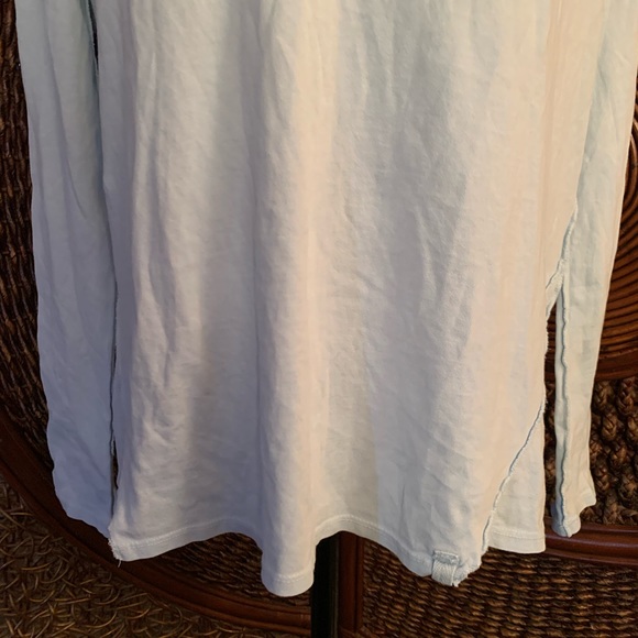 NWOT FREE PEOPLE WE THE FREE XS OVERSIZED TEE LIGHT BLUE LONG SLEEVES T-SHIRT - Picture 6 of 9